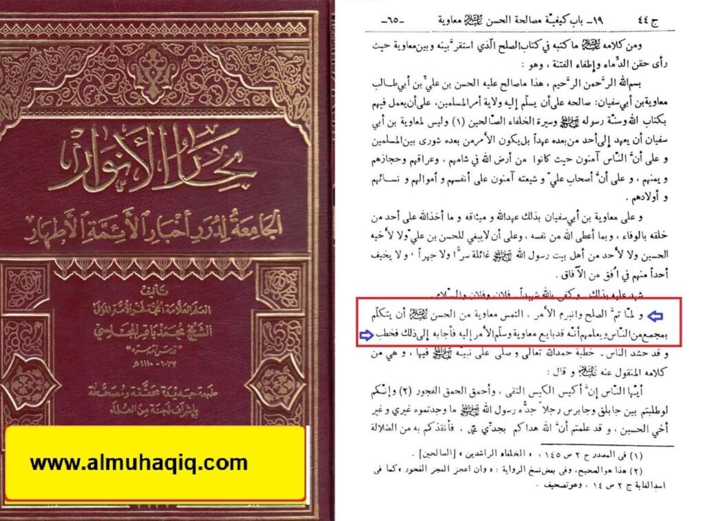 سیدنا امام حسن مجتبیٰ رضی اللہ تعالیٰ عنہ اور بیعتِ امیرِ معاویہ رضی اللّٰہ تعالیٰ عنہ 
